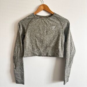 Gymshark Charcoal Long Sleeve Crop Top